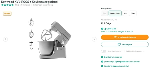Kenwood KVL4100S + Keukenweegschaal