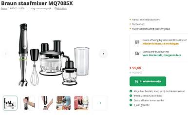 Braun staafmixer MQ7085X