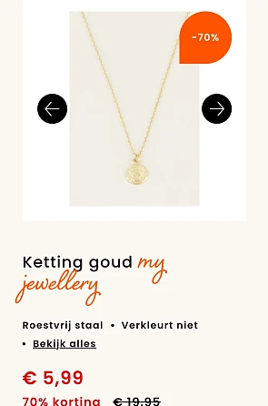 Ketting goud my jewellery -70% bij berca.be