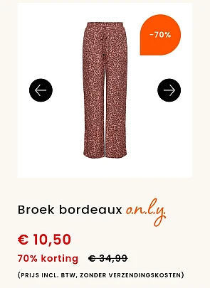 Broek bordeaux o.n.l.y. -70% bij berca.be