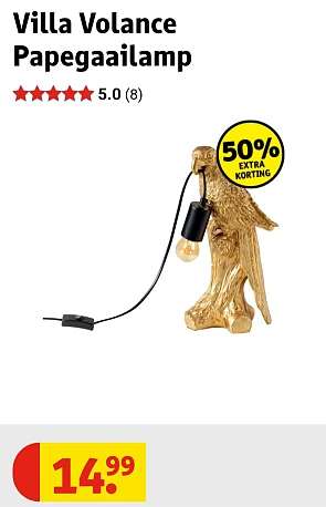 Villa Volance Papegaailamp -50% op kruidvat.be