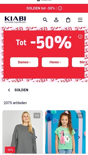 Kiabi solden tot 50%