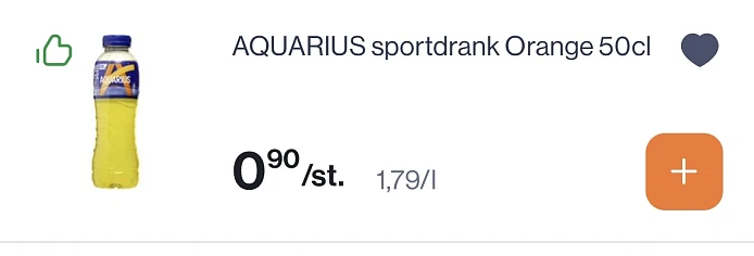 Aquarius sportdrank orange