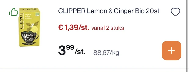 Clipper Lemon en ginger bio