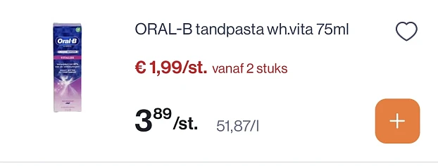 Oral b tandpasta white vita
