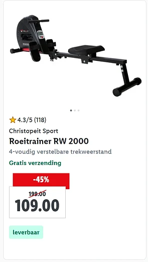 Christopeit Sport Roeitrainer RW 2000