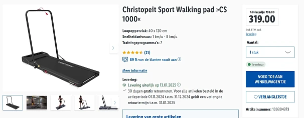 Christopeit Sport Walking pad »CS 1000«