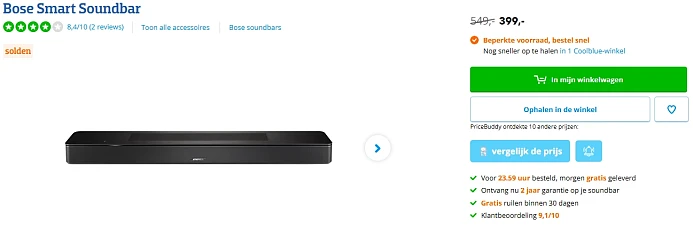 Bose Smart Soundbar met €150 korting bij Coolblue