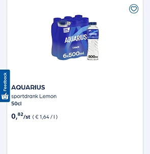 Collect&go AQUARIUS sportdrank Lemon 50cl