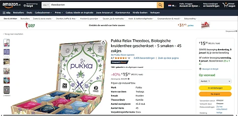 Pukka geschenkdoos thee op Amazon 32%
