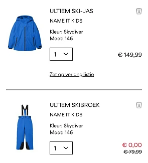 Name it ski kleding actie