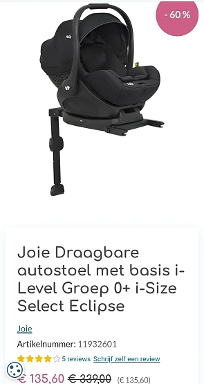Joie Draagbare autostoel -60%