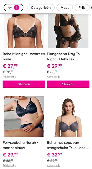 Chantelle lingerie tot 65% korting