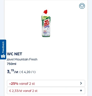 Collect&go WC NET javel Mountain Fresh 750ml