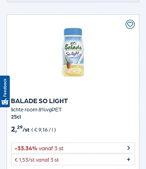 Collect&go BALADE SO LIGHT lichte room 8%vgPET 25cl