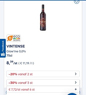 Collect&go VINTENSE Glow'ine 0,0% 75cl