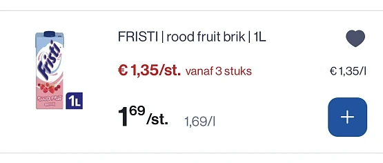 Fristi 1 liter goedkoper