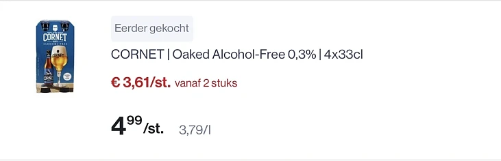Cornet 0,0% 4x 33 cl