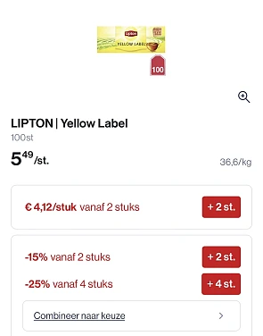 Lipton thee yellow label in promo