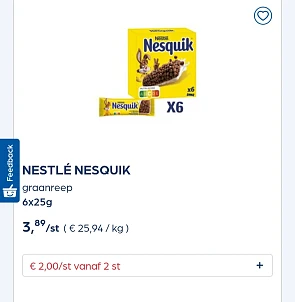 Collect&go NESTLÉ NESQUIK graanreep 6x25g