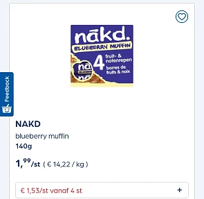 Collect&go NAKD blueberry muffin 140g
