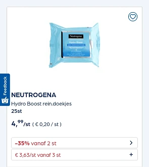 Collect&go NEUTROGENA Hydro Boost rein.doekjes 25st