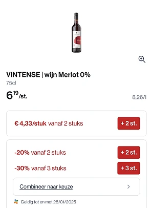 Vintense wijn merlot 0,0%