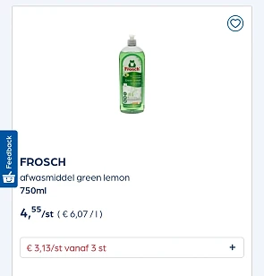 Collect&go FROSCH afwasmiddel green lemon 750ml