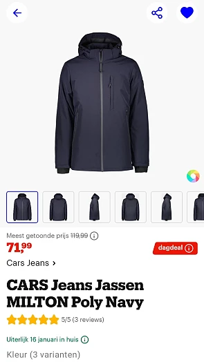 Winterjas Cars Jeans aan €71,99