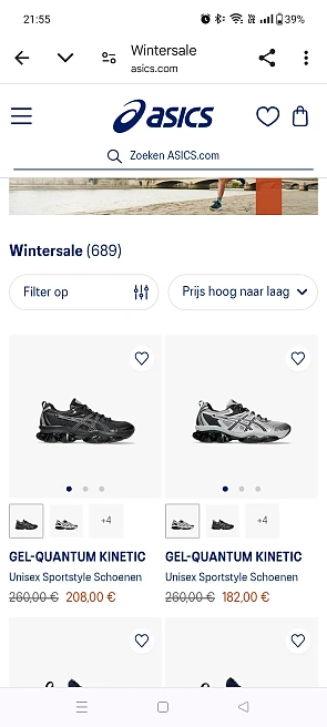 Winter solden bij Asics