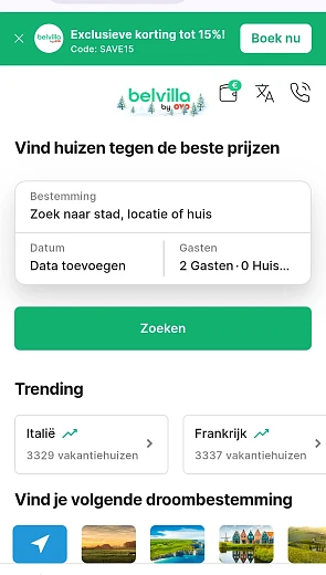 15% Belvilla