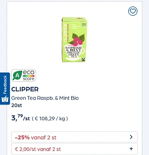 Collect&go CLIPPER Lemon & Ginger Bio 20st