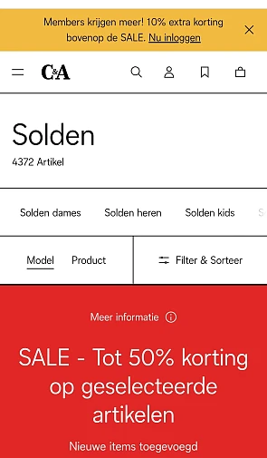 C&A members 10% extra