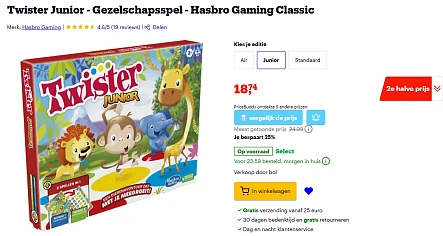 Twister Junior voor €14,06 bij Bol 🐵