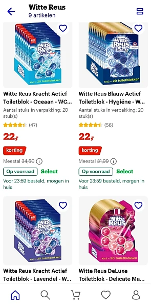 Witte Reus toiletblokken €1,10/stuk