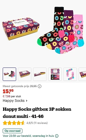 Happy Socks giftbox 3 paar voor €15,95