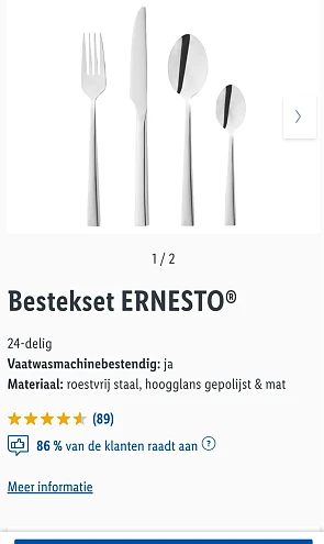 Bestekset ernesto 24-delig -35% op lidl.be