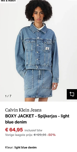 Calvin Klein spijkerjas -50% op zalando.be