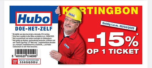 15% korting Hubo