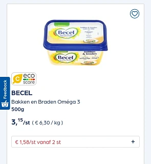 Collect&go BECEL Bakken en Braden Oméga 3 500g