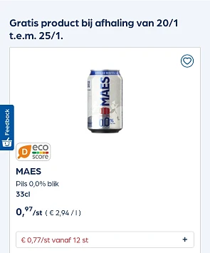 Collect&go gratis product 20/1 t.e.m. 25/1