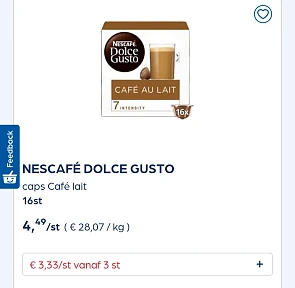 Collect&go NESCAFÉ DOLCE GUSTO caps Café lait 16st