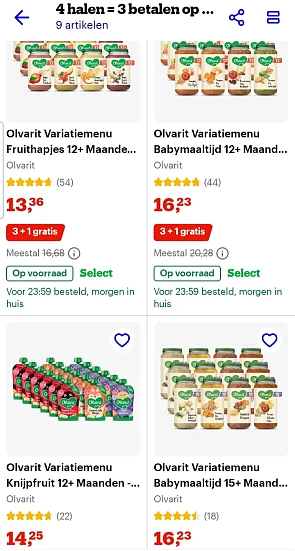 Olvarit 3+1 gratis bij bol.com
