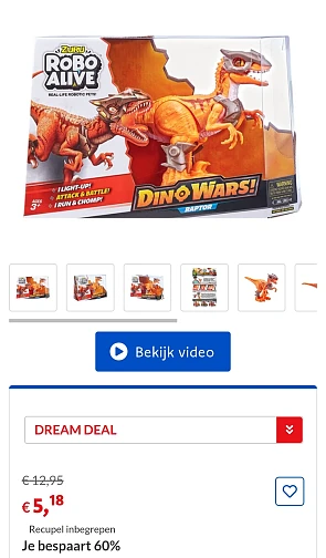 Zuru robot Robo Alive Dino Wars Raptor 🦖 -60% op Dreamland