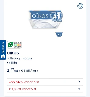 Collect&go OIKOS volle yogh. natuur 4x115g