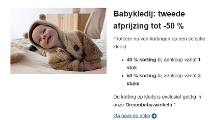 2e afprijzing sale babykledij 👶 Dreambaby