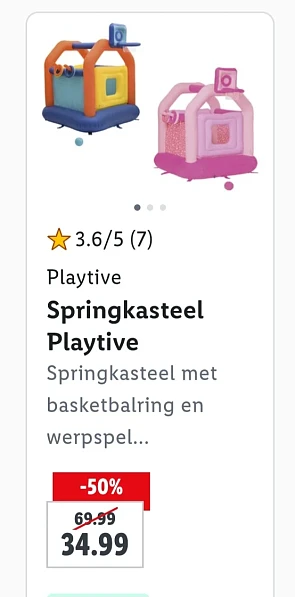 Springkasteel Playtive -50% op lidl.be