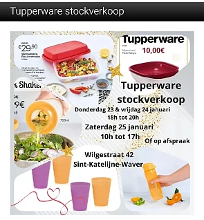 Tupperware stockverkoop Sint Katelijne Waver
