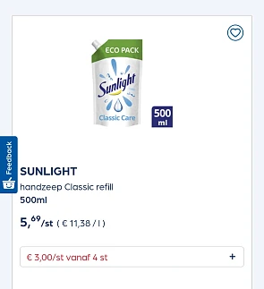 Collect&Go SUNLIGHT handzeep Classic refill 500ml