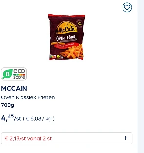 Collect&go MCCAIN Oven Klassiek Frieten 700g